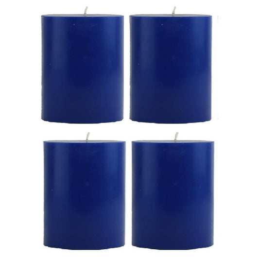 2 X 3 Inches Pillar Candles Set of 4 Blue