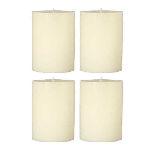 2 X 3 Inches Pillar Candles Set of 4 Ivory