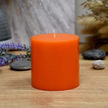 3X3 Inches Pillar Candle Orange