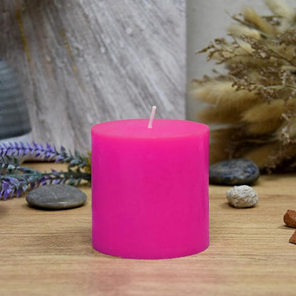 3X3 Inches Pillar Candle Pink