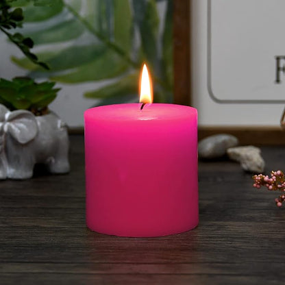 3X3 Inches Pillar Candle Pink