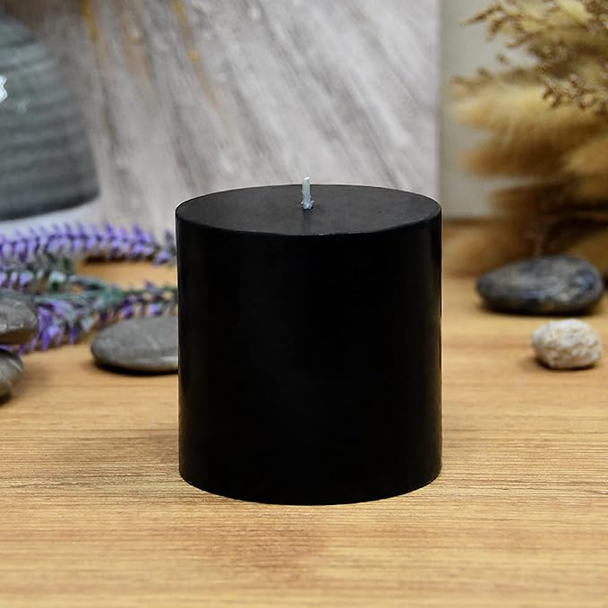 3X3 Inches Pillar Candle Black