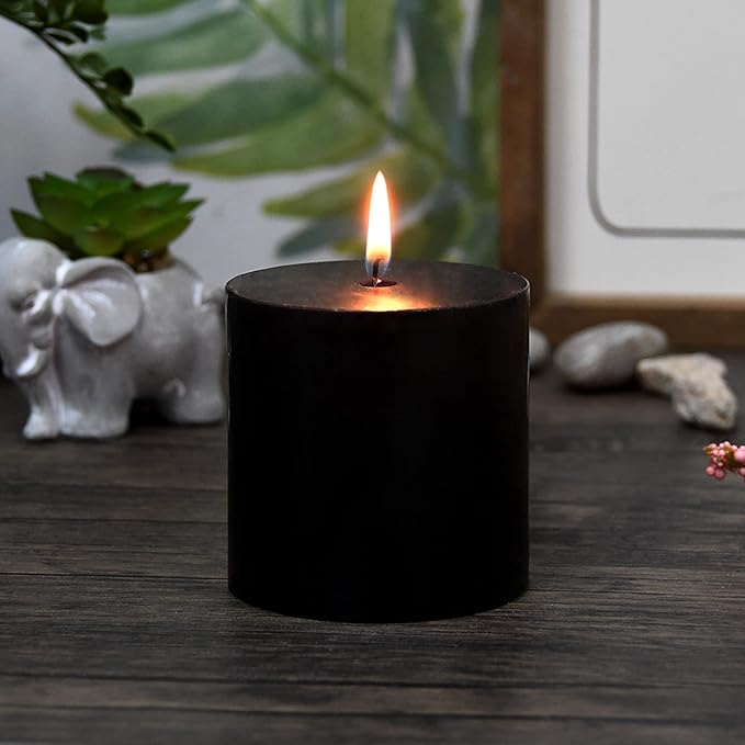 3X3 Inches Pillar Candle Black