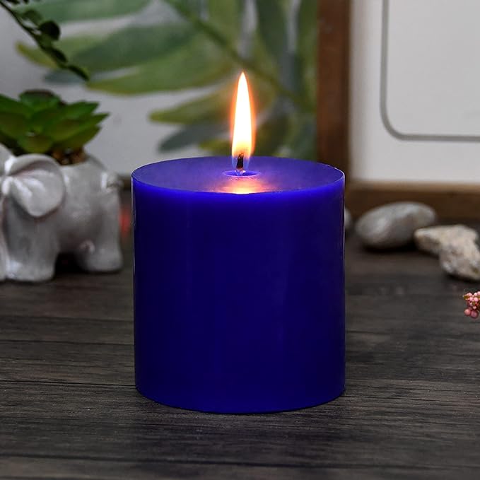 3X3 Inches Pillar Candle Blue