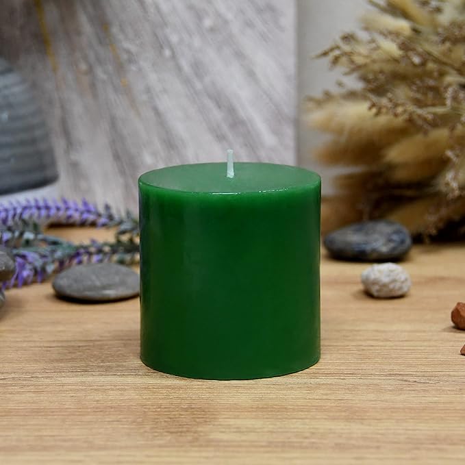 3X3 Inches Pillar Candle Green