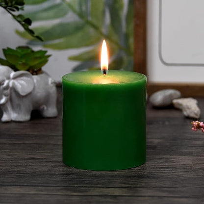 3X3 Inches Pillar Candle Green