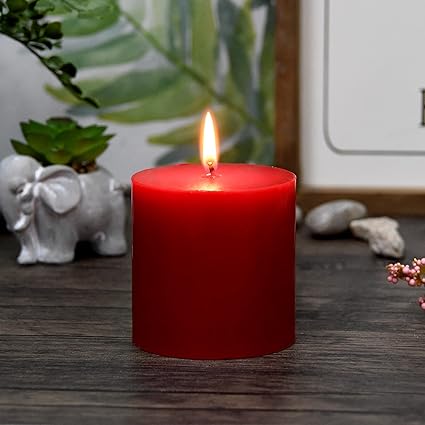 3X3 Inches Pillar Candle Red