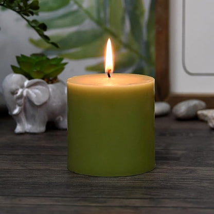 3X3 Inches Pillar Candle Sage Green