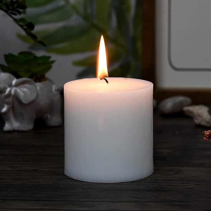 3X3 Inches Pillar Candle White