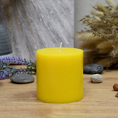 3X3 Inches Pillar Candle Yellow