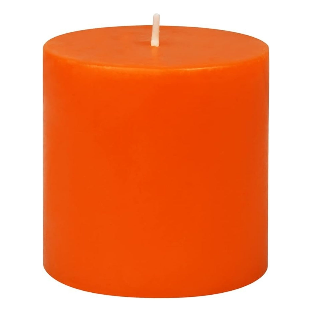 3X3 Inches Pillar Candle Orange