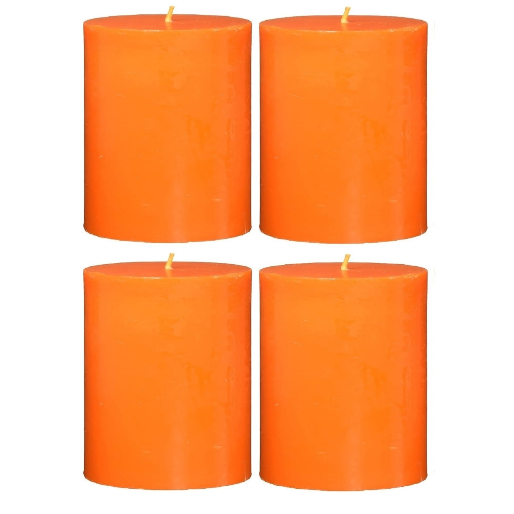 2 X 3 Inches Pillar Candles Set of 4 Orange