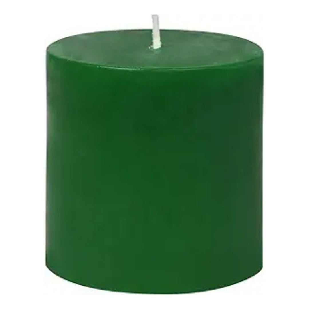 3X3 Inches Pillar Candle Green