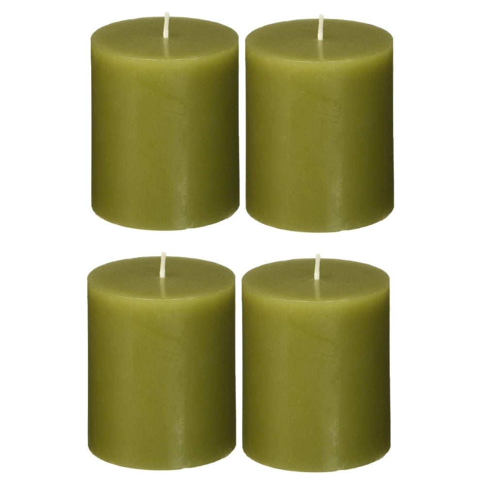 2 X 3 Inches Pillar Candles Set of 4 Sage Green