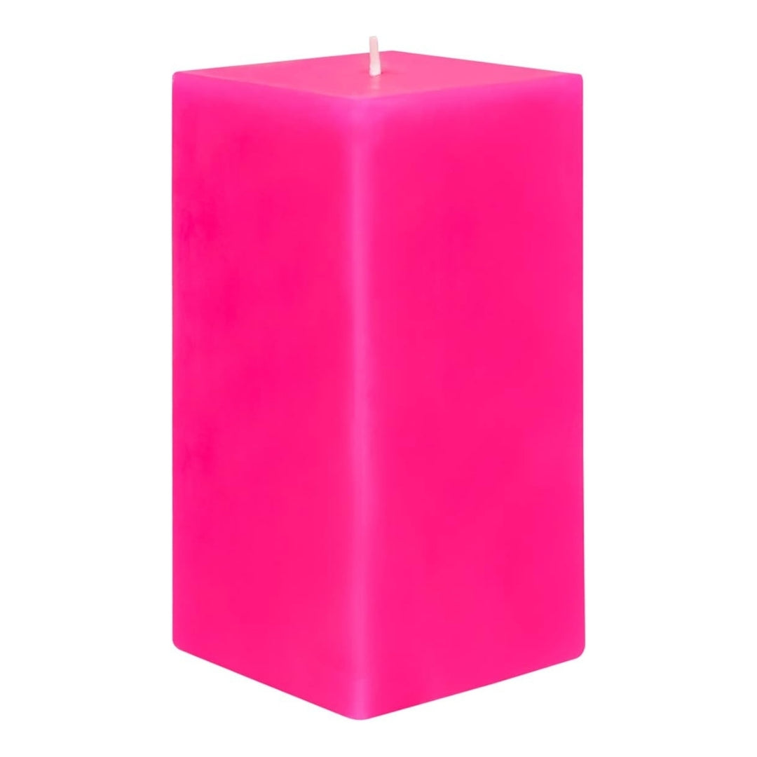 3X6 Inches Square Pillar Candle Pink