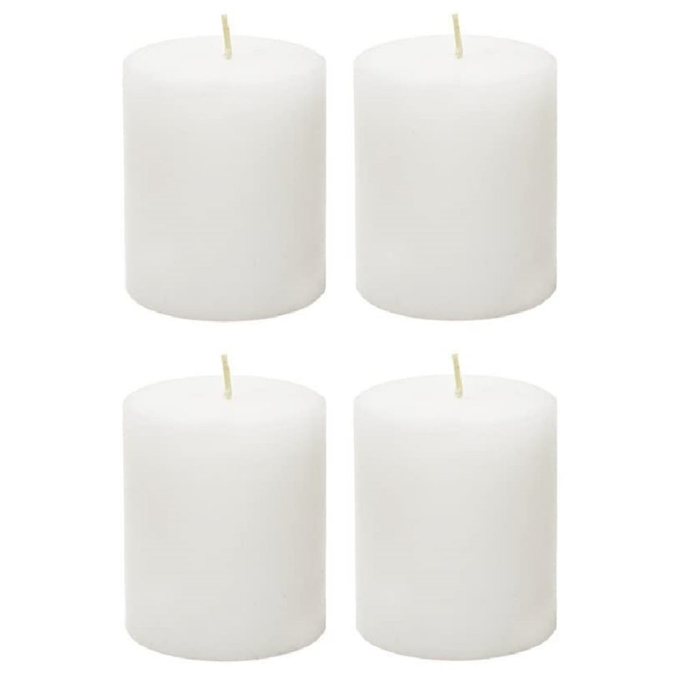 2 X 3 Inches Pillar Candles Set of 4 White