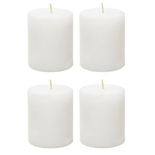 2 X 3 Inches Pillar Candles Set of 4 White