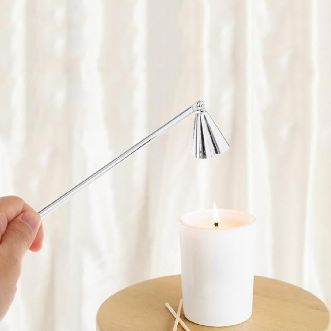 Silver Flower Stainless Steel Candle Snuffer