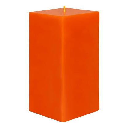 3X6 Inches Square Pillar Candle Orange