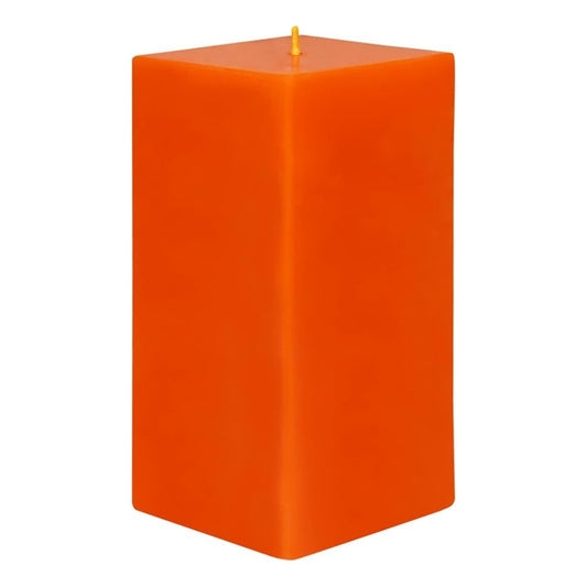 3X6 Inches Square Pillar Candle Orange