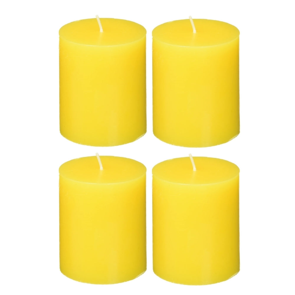 2 X 3 Inches Pillar Candles Set of 4 Yellow