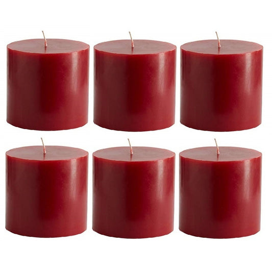 2 X 2 Inches Pillar Candles Set of 6 Redwood