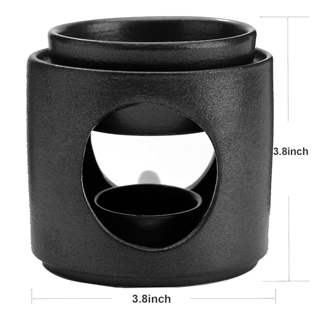 Black Ceramic Oil Burner & Wax Melt Candle Diffuser