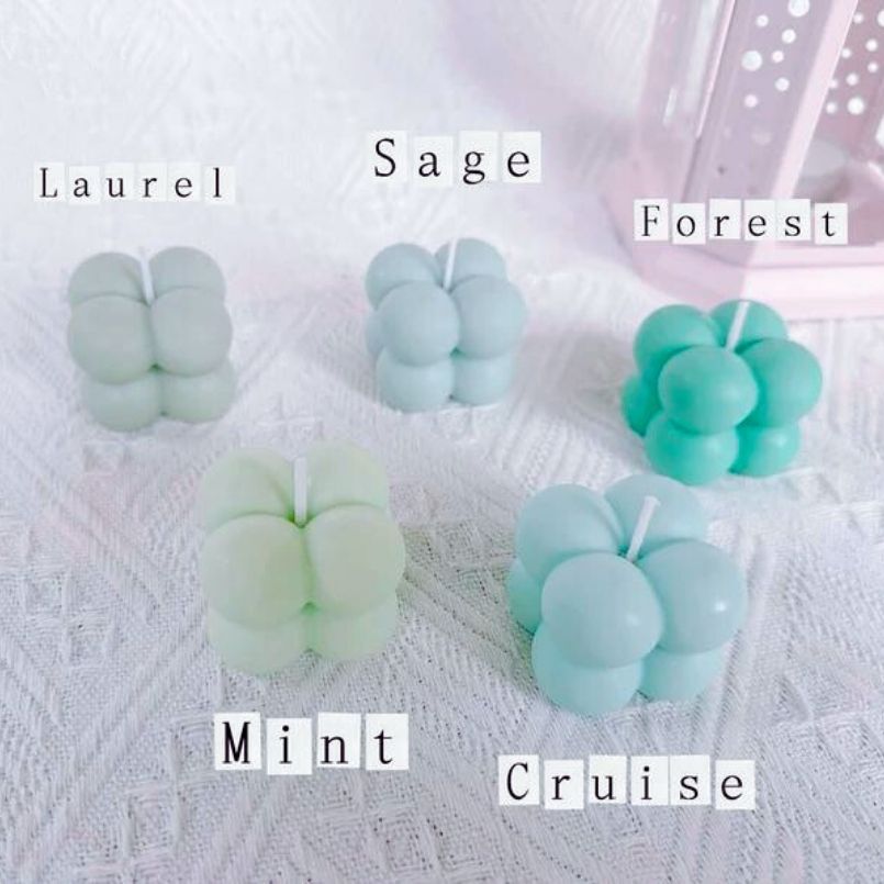 Set of 6 Assorted Colors Mini Bubble Candles