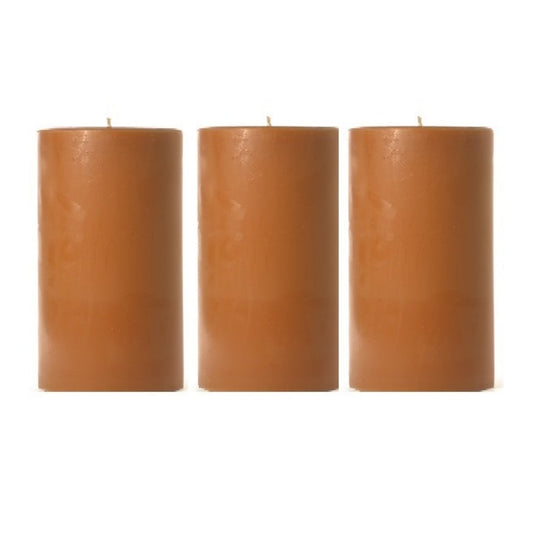 4 X 2 Inches Pillar Candles Set of 3 Brown