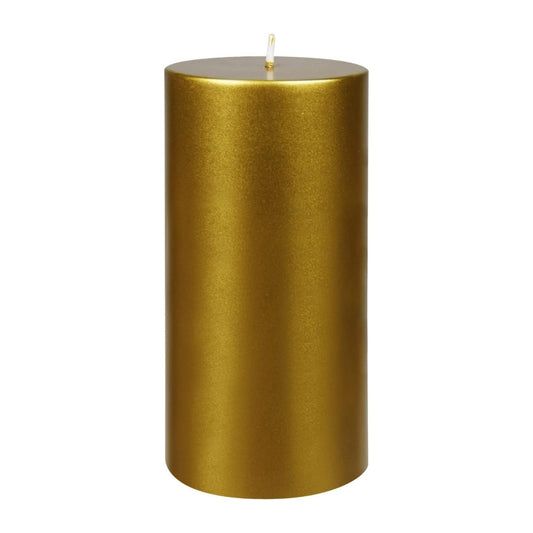 3X6 Inches Cylinder Pillar Candle Gold