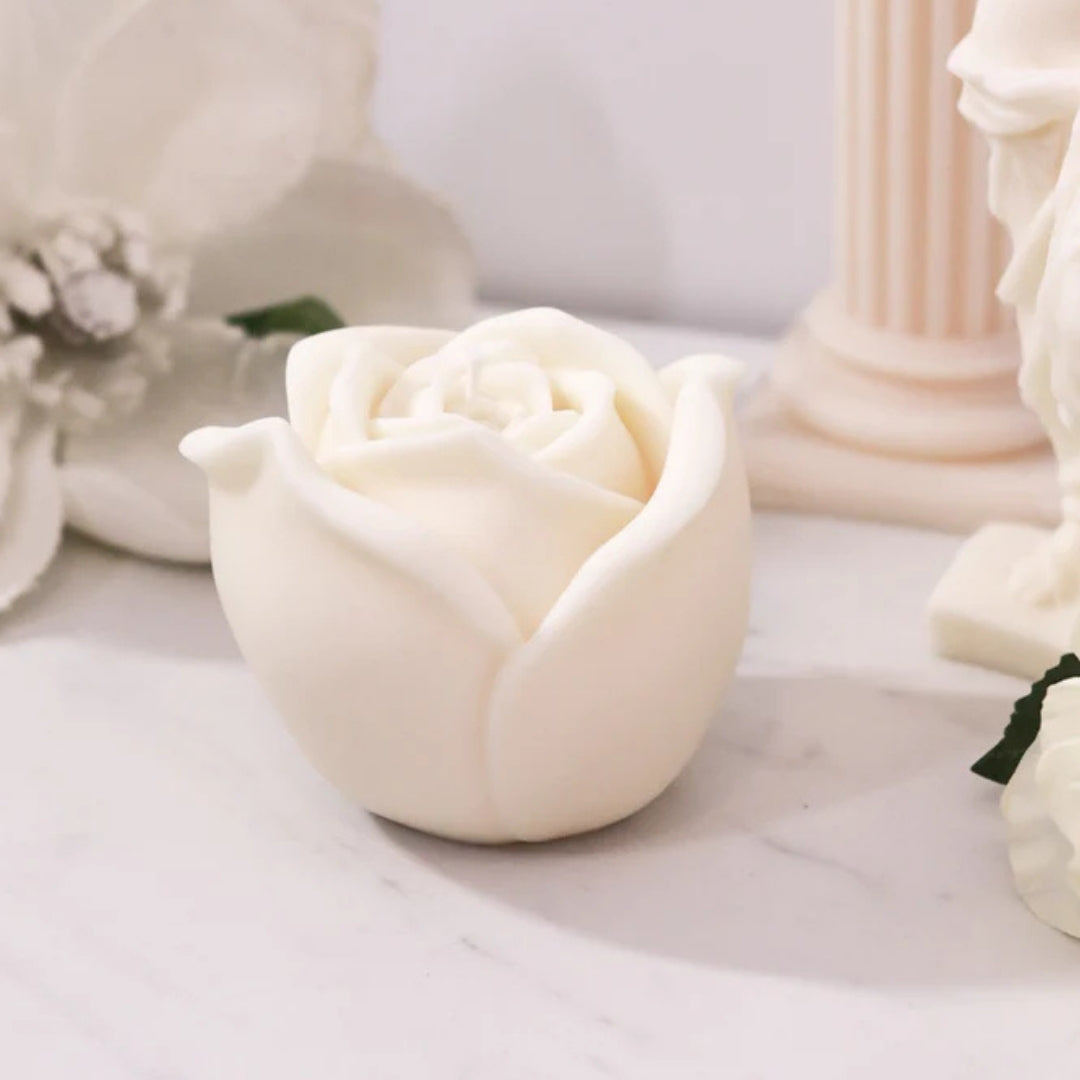 3D Rose Bud Flower Candle Pack of 2