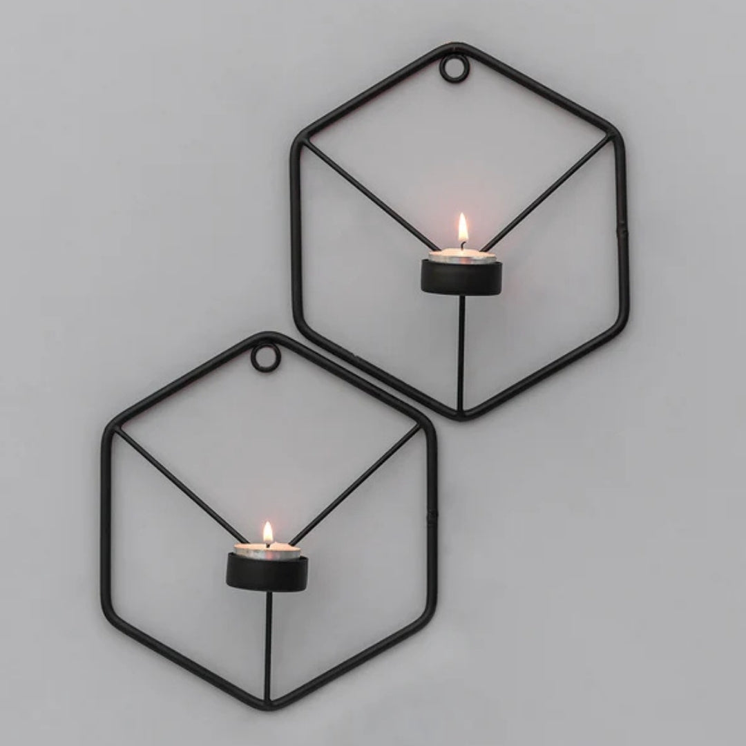 Set of 2 Wall Mount Tealight Candle Holder