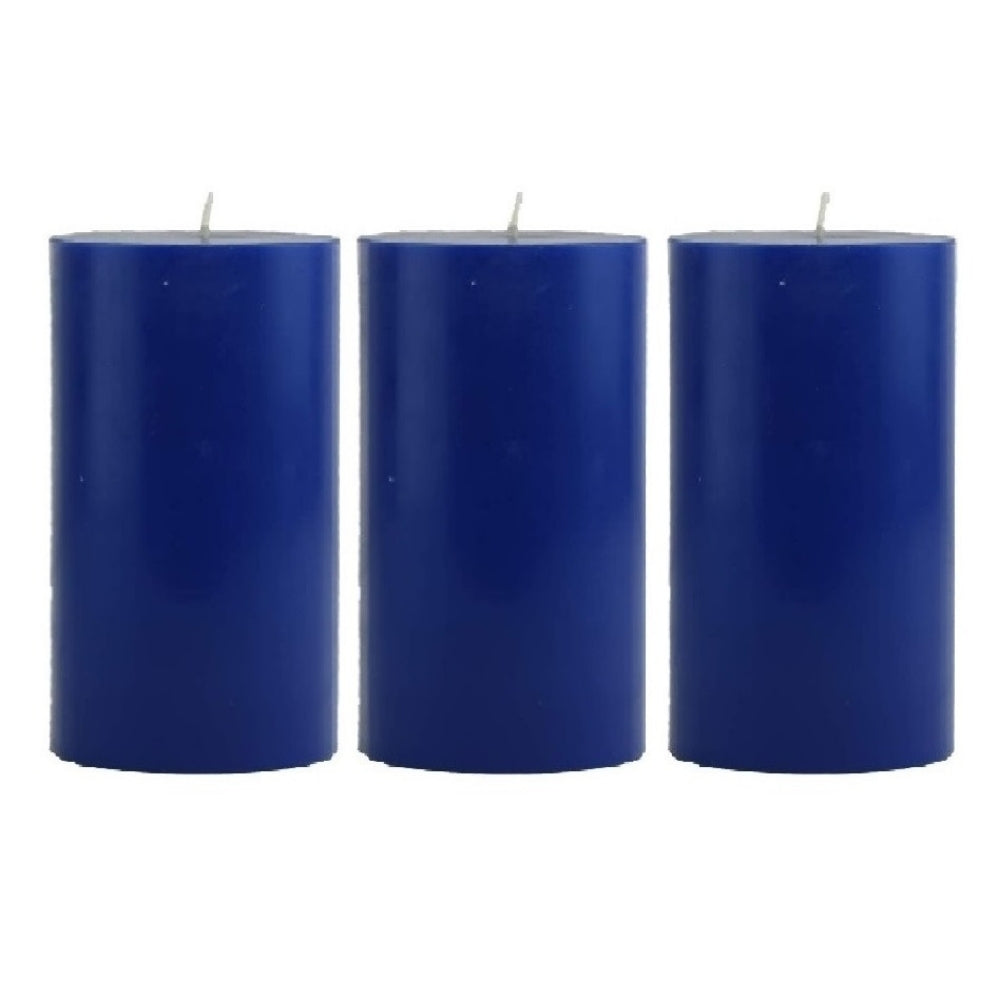 4 X 2 Inches Pillar Candles Set of 3 Blue