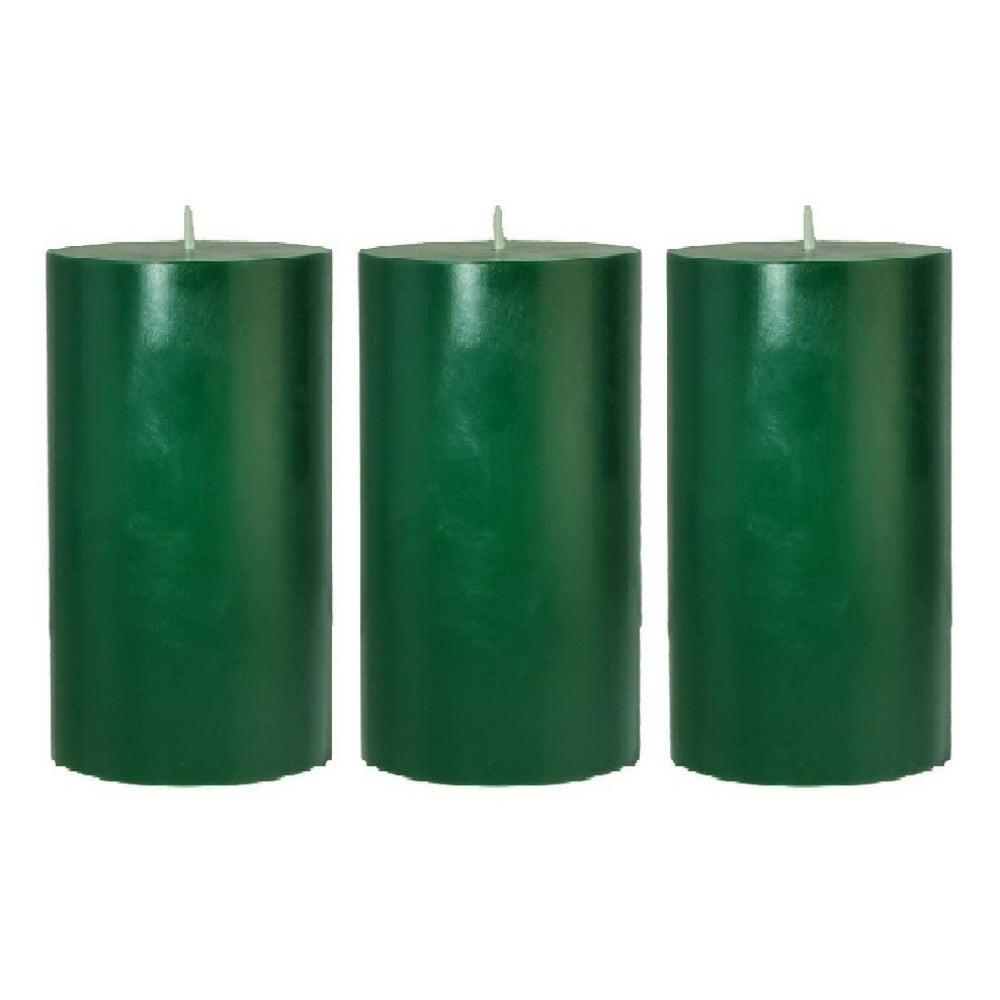 4 X 2 Inches Pillar Candles Set of 3 Green