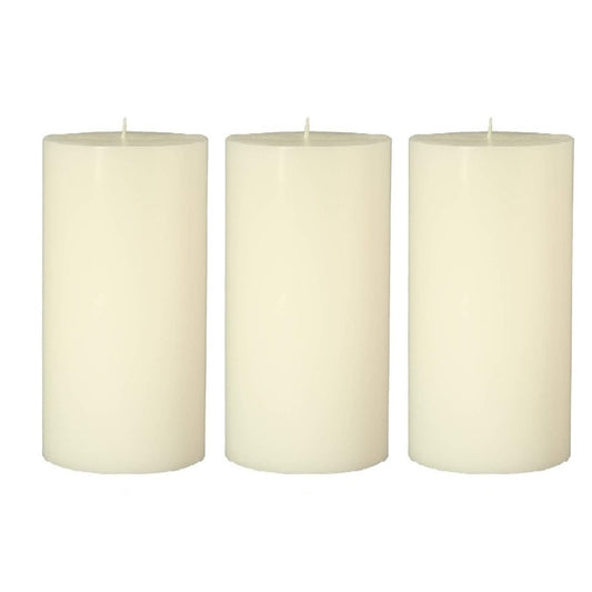 4 X 2 Inches Pillar Candles Set of 3 Ivory