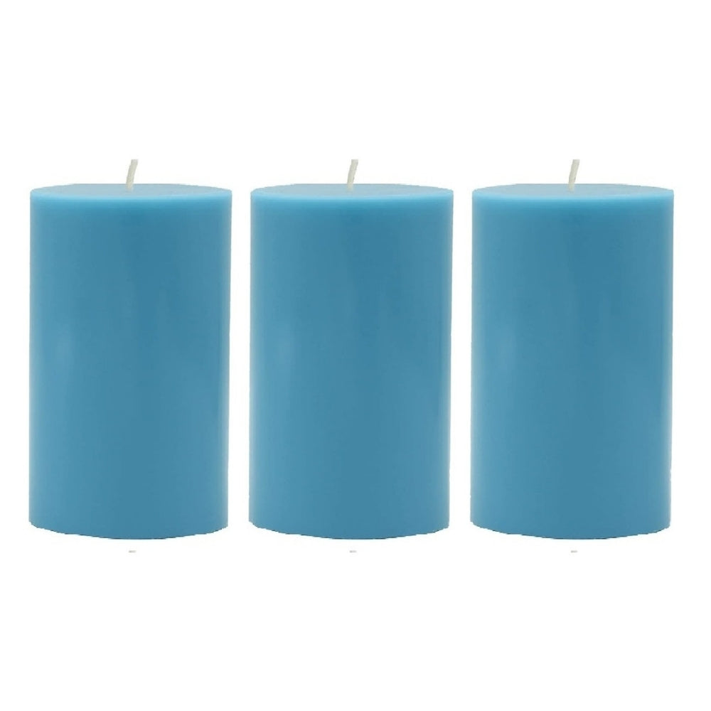 4 X 2 Inches Pillar Candles Set of 3 Light Blue