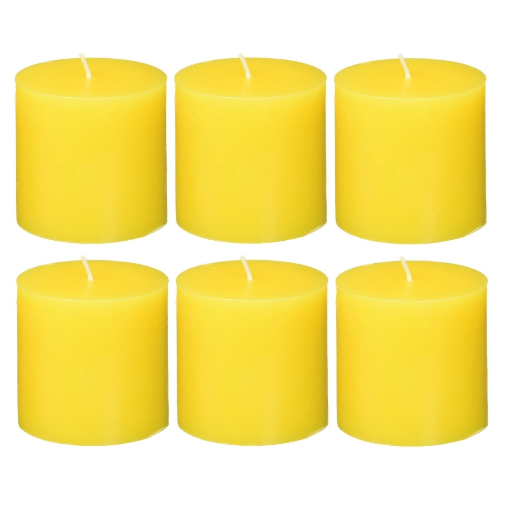 2 X 2 Inches Pillar Candles Set of 6 Yellow