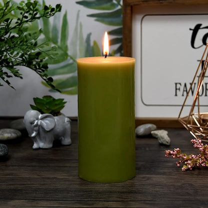 3X6 Inches Cylinder Pillar Candle Sage Green