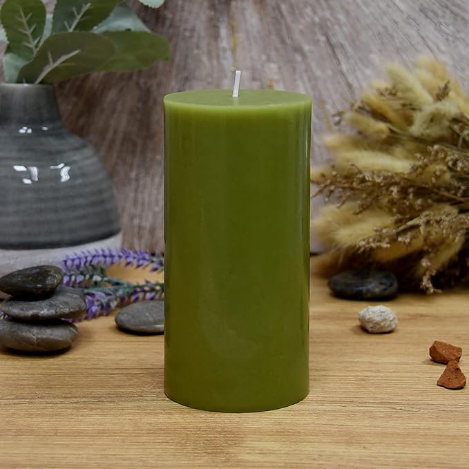 3X6 Inches Cylinder Pillar Candle Sage Green