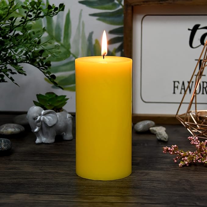 3X6 Inches Cylinder Pillar Candle Yellow