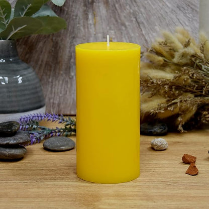 3X6 Inches Cylinder Pillar Candle Yellow