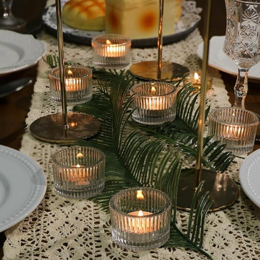 Set of 12 Glass Tealight and Votive Candle Holder