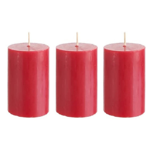 4 X 2 Inches Pillar Candles Set of 3 Red