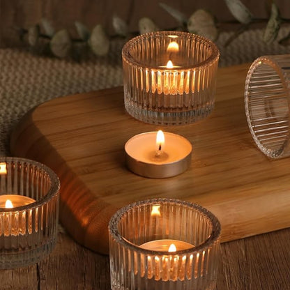 Set of 12 Glass Tealight and Votive Candle Holder