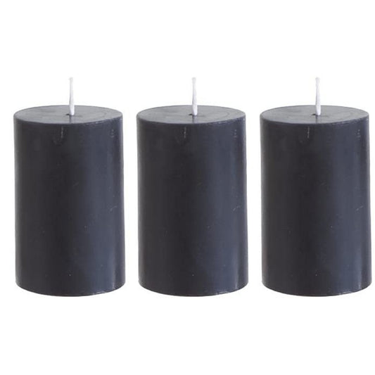 4 X 2 Inches Pillar Candles Set of 3 Black