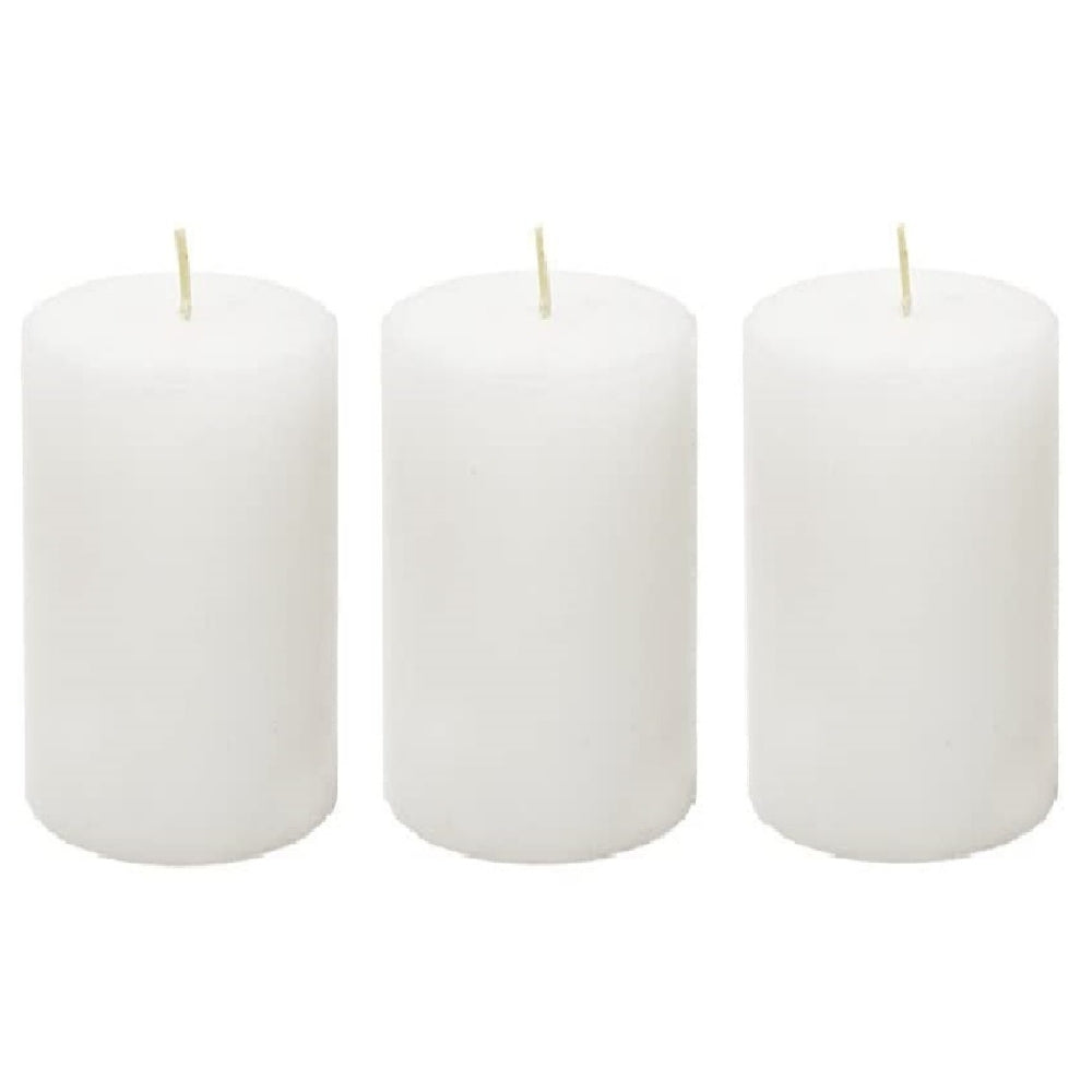 4 X 2 Inches Pillar Candles Set of 3 White