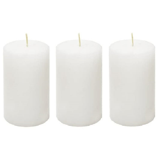 4 X 2 Inches Pillar Candles Set of 3 White