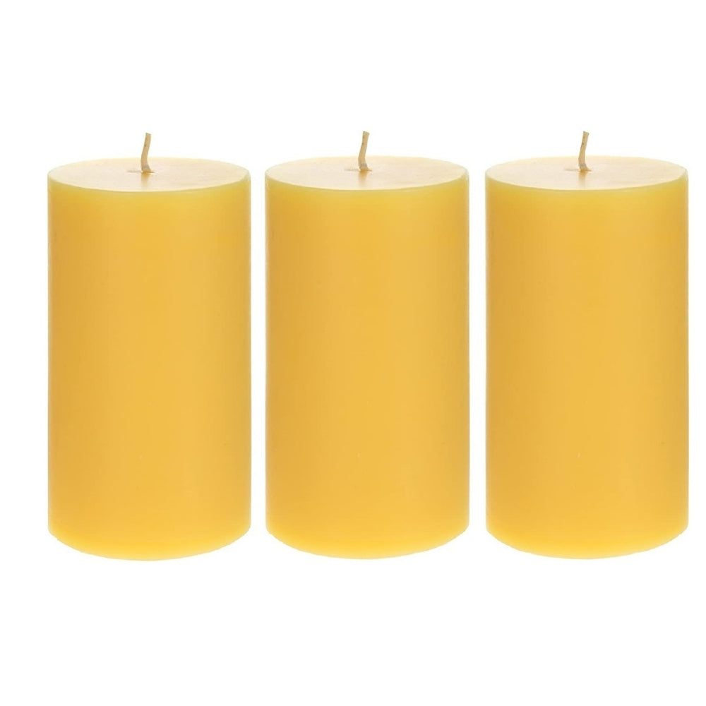 4 X 2 Inches Pillar Candles Set of 3 Yellow