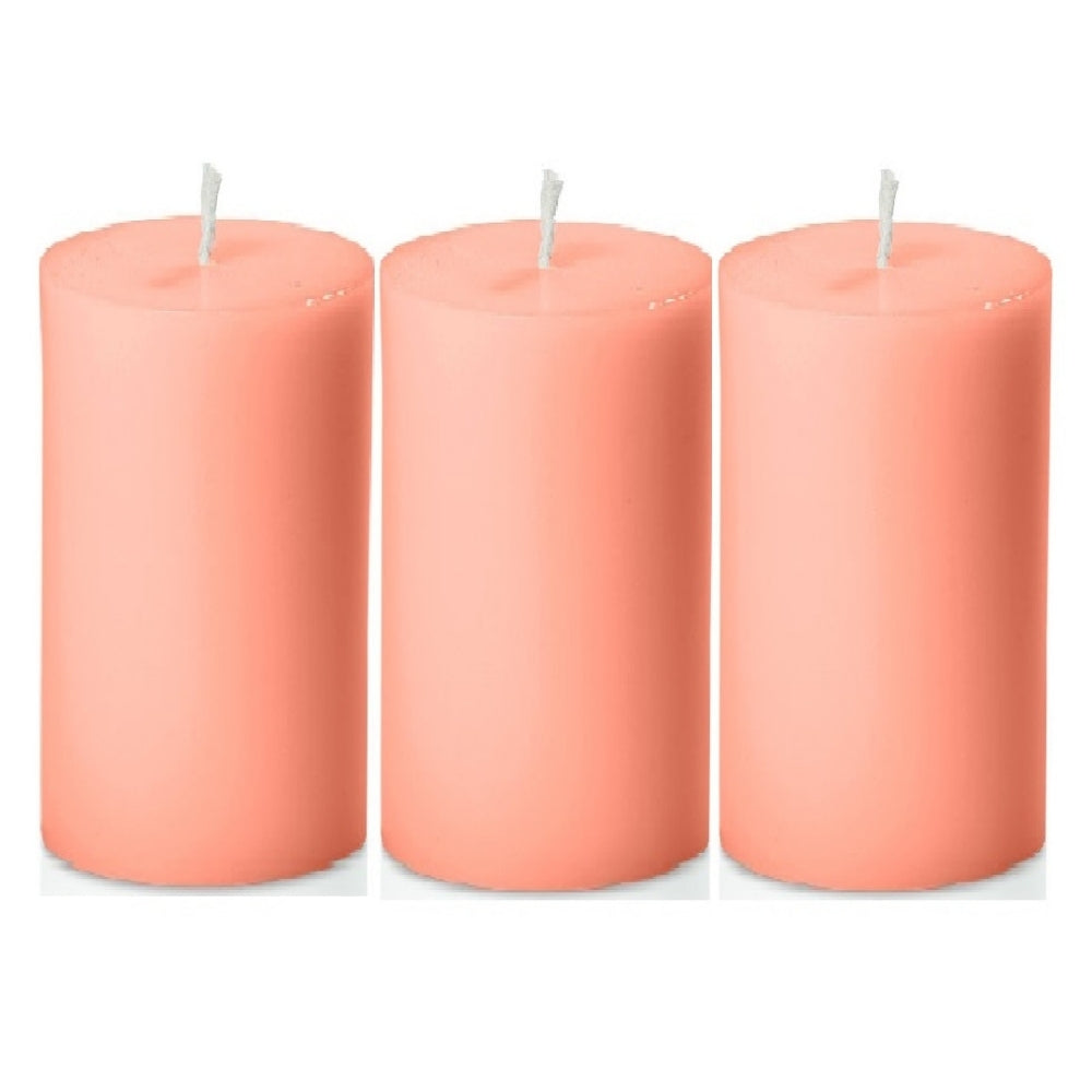 4 X 2 Inches Pillar Candles Set of 3 Peach