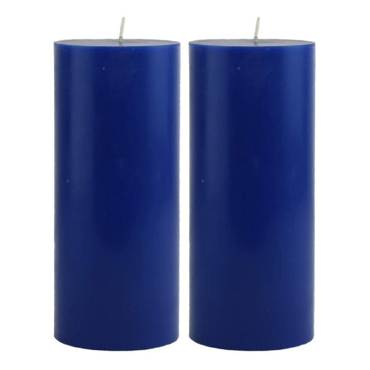 5 X 2 Inches Pillar Candles Set of 2 Blue